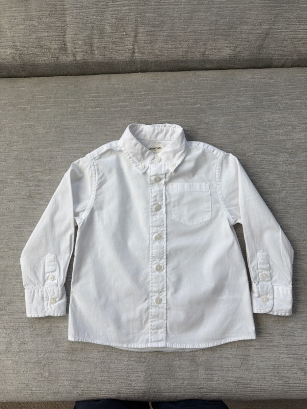 Crewcuts Boys White Button Down Shirt Size 2 Stretch Oxford